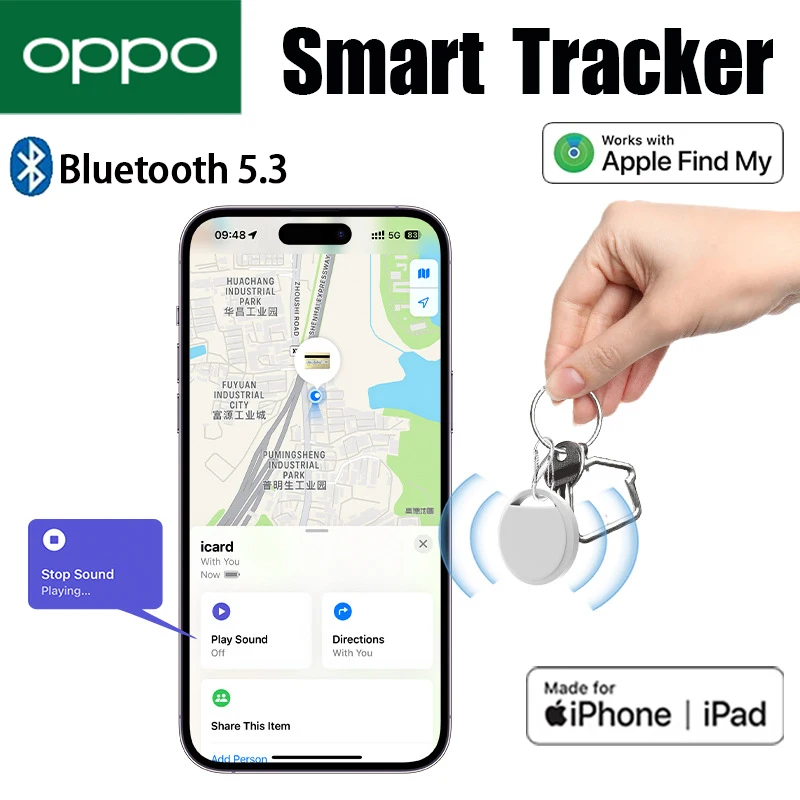 OPPO Bluetooth 5.3 جهاز تعقب ذكي صغير لـ Apple Find My Anti-lost Locator Pet Smart Tag Wallet Key Finder لجهاز Iphone #6