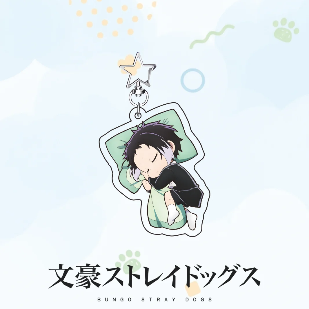 New Anime Bungo Stray Dogs Acrylic Stand Keychain Atsushi Nakajima Ryunosuke Akutagawa Sleep Q Version Character Desk Decor Bag