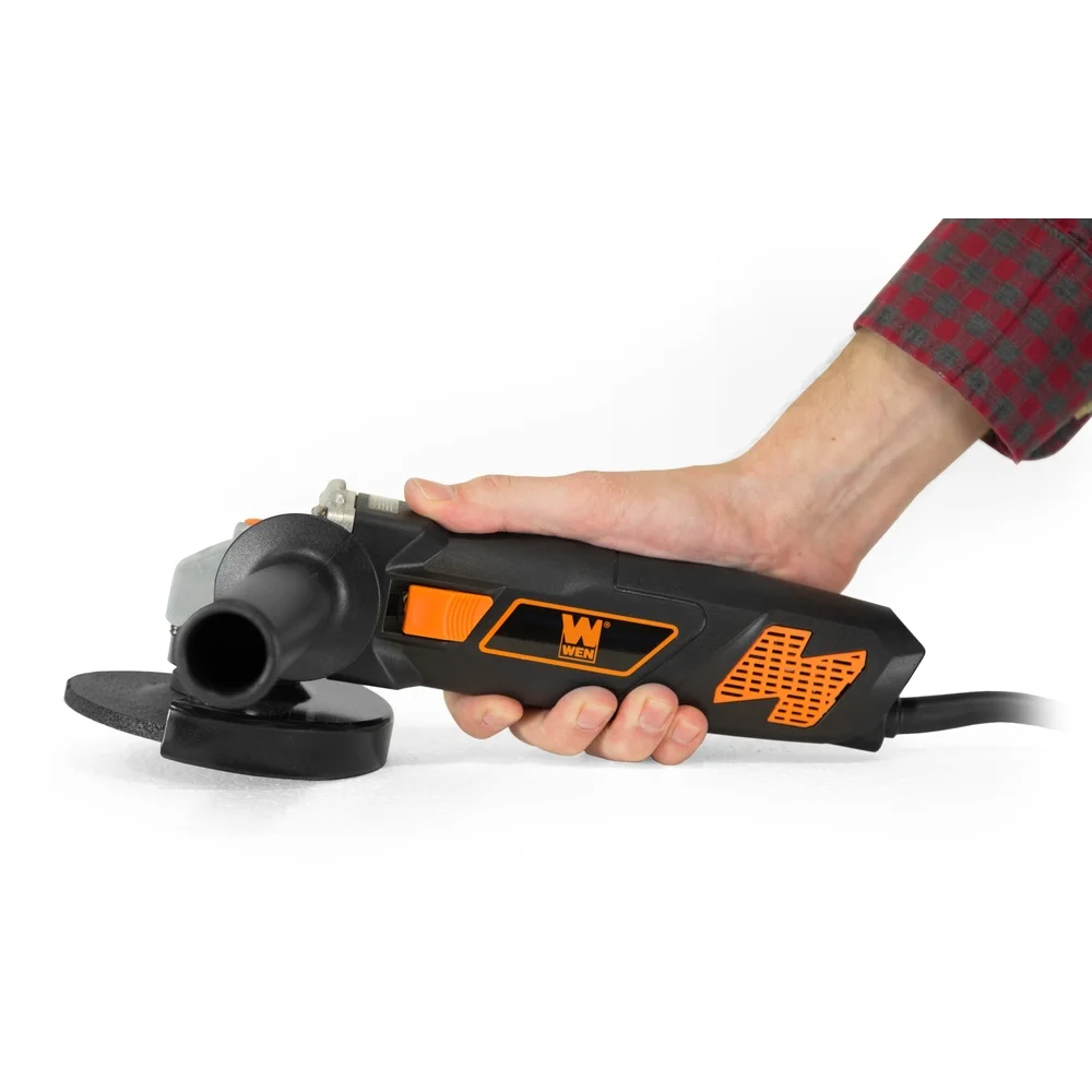 7-Amp Angle Grinder 4-1/2 Inch Lightweight Adjustable Design Rubber Grip 11000 RPM Reversible Handle Arbor Adapter Included