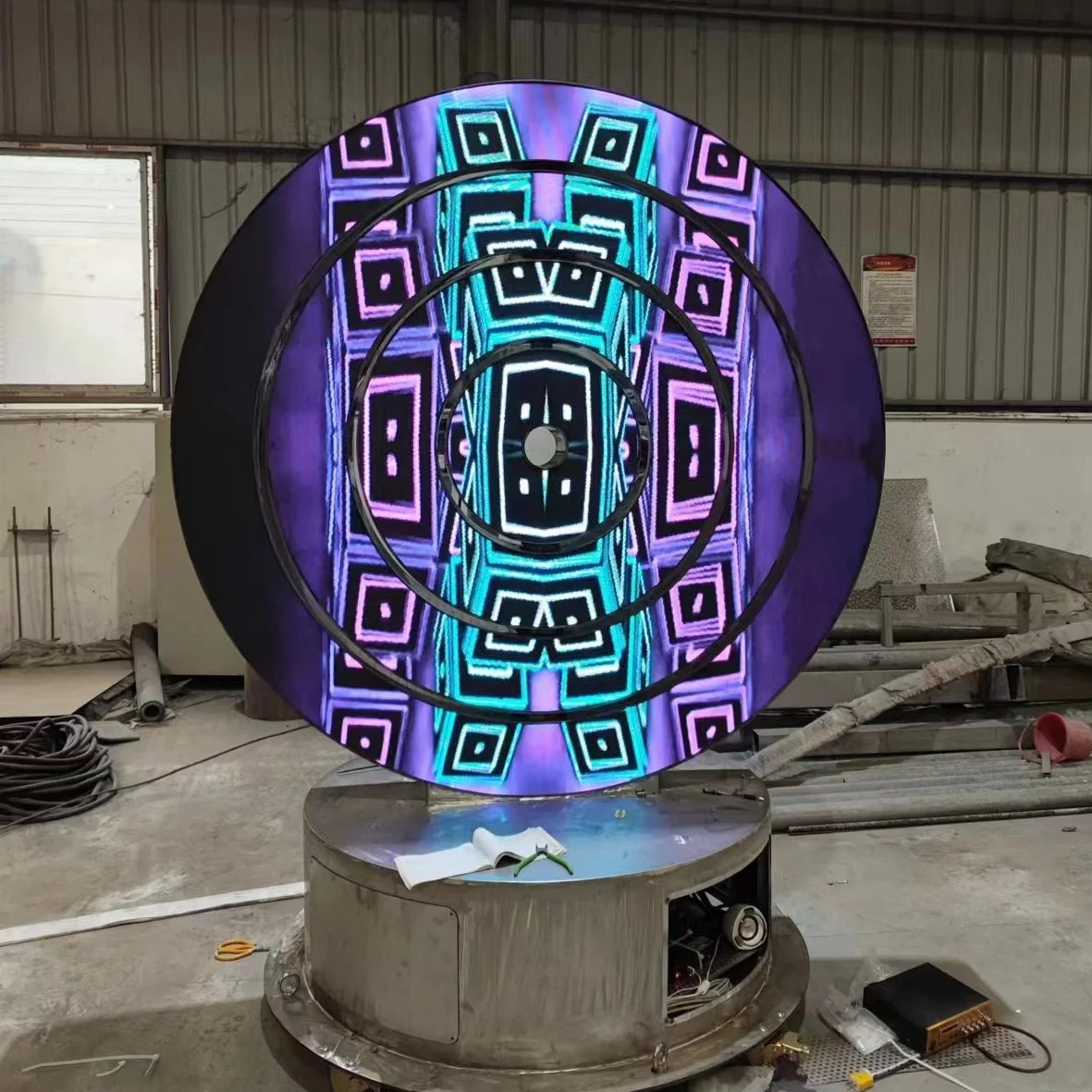 Interstellar Ring Neues Design Außendekoration Led-Motiv Licht Edelstahlskulptur