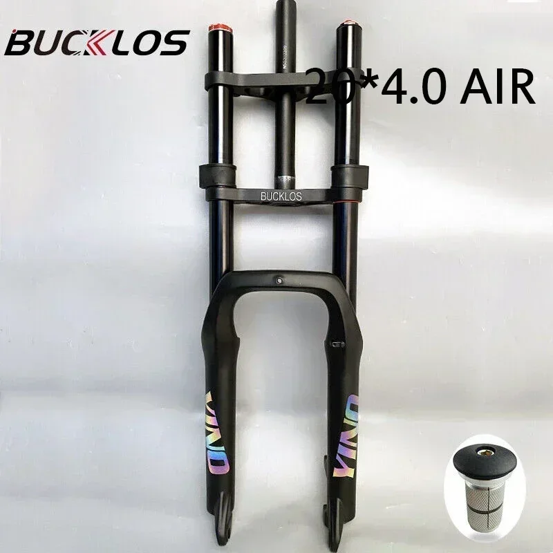 

BUCKLOS Sonw Bike Air Suspension Fork 20*4.0 Inch Beach Bicycle Fork Double Shoulder MTB Fat Bike Fork with 9*135mm Cycling Part