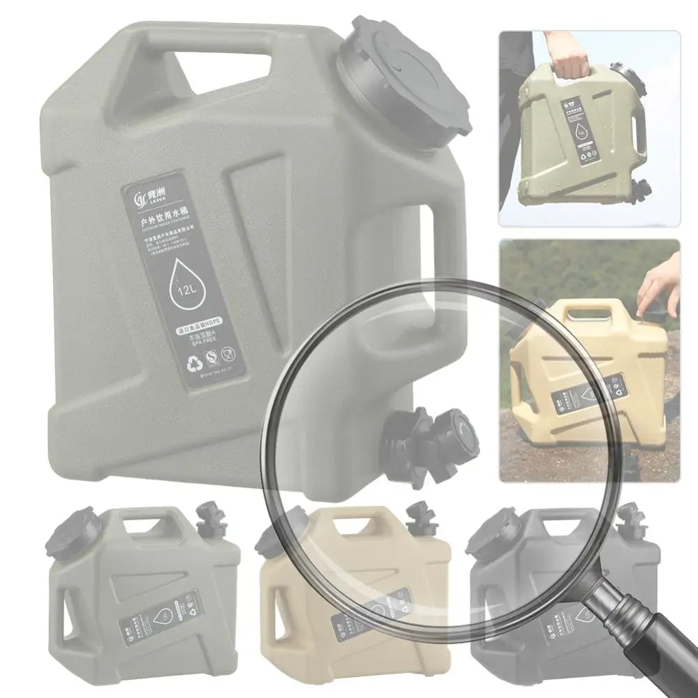 

12L Camping Water Container BPA Free Water Storage Container Portable Large Capacity Outdoor Hiking Accessories