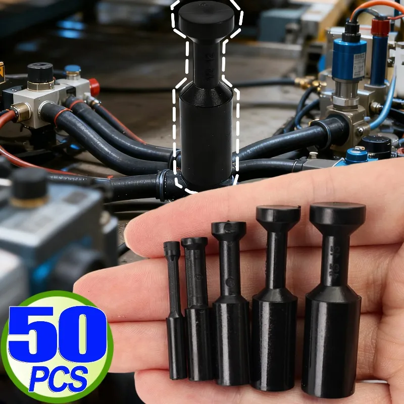 50/5 قطعة 4/6/8/10/12/ مللي متر خط الهواء سريع الإصدار التوصيل هوائي سريع موصل PP غطاء الأنابيب المناسب للأدوات الهوائية الصناعية