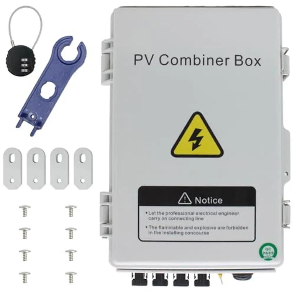 Solar Combiner Box DC Breaker Lightning Protection 63A Circuit 25A 4 in 1 out Optimize Energy Transfer Reliable Integration Easy