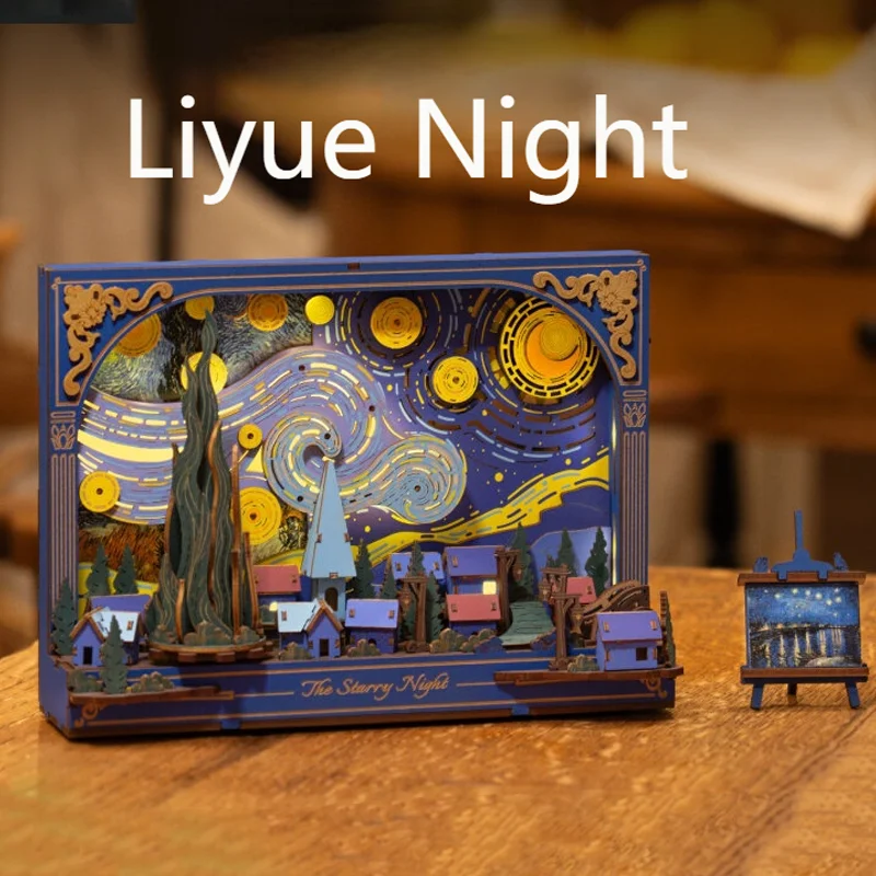 

Деревянное искусство, 3D-пазл своими руками, Звездное небо, Подарок на день рождения для женщин, Набор для сборки декора ручной работы, Романтический подарок