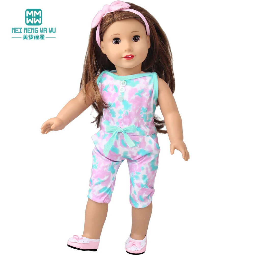 Puppe Kleidung Fit 45cm Spielzeug Amerikanische Puppe Mode Cartoon Gaze Kleid Hemd Hosen Schuhe Mädchen Geschenke – Detail 18