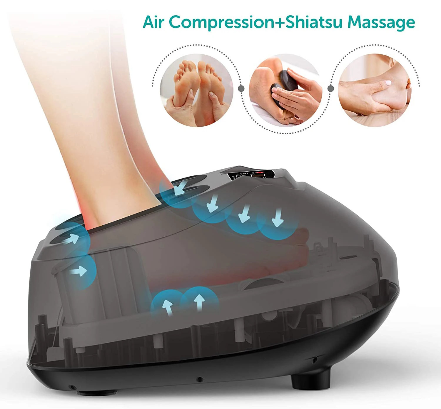 Shiatsu Foot Massage Machine With Rolling Massager For Relief Chronic pain Muscle Tension Built-in Heated Function Feet Massager