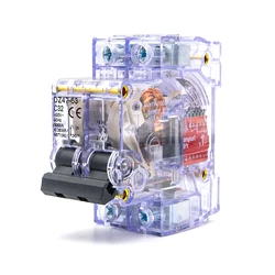 DZ47 2P Transparent Circuit Breaker 16A-63A, Overload Protection, DIN Rail, 230V/400V, for Home & Industrial Use