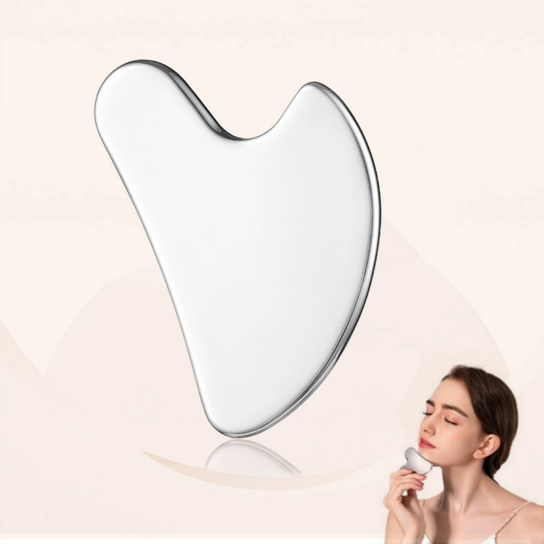 Edelstahl-Gesichtsschabewerkzeug, Langlebiges Gua Sha zur Kinnformung & Schwellungsreduktion, Hautpflege-Geschenk