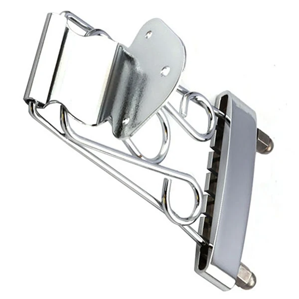 

Silver 6 String Guitar Tailpiece Replacement Frame For 335 Guitar Durable Zinc Alloy 10Mm Spacing No Screws Upgraded