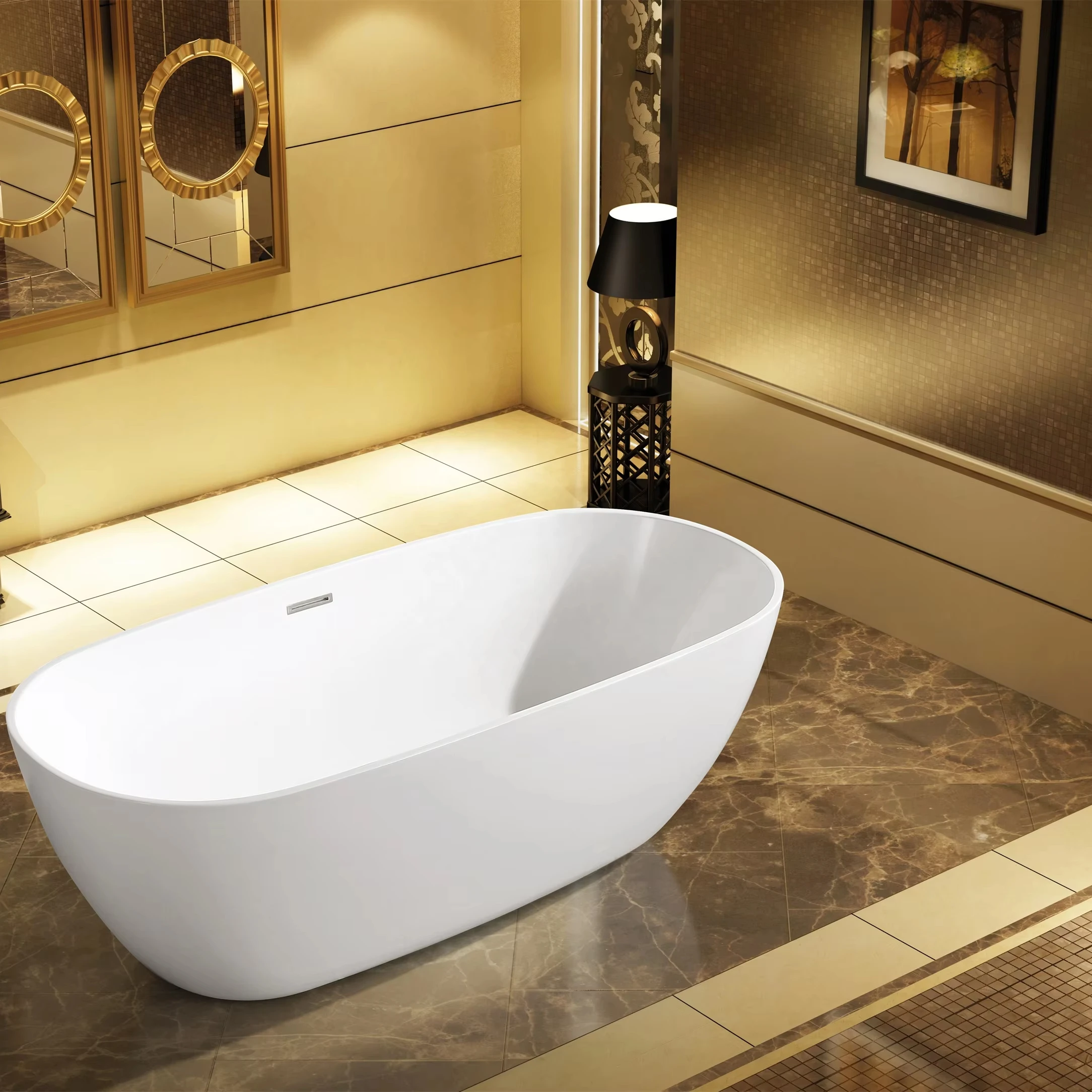

Modern Hotel Freestanding Acrylic Bathroom Bathtub Portable with Massage Function