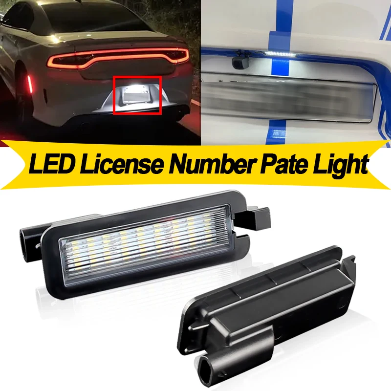 

2 шт. белые светодиодные лампы номерного знака Canbus номер для Dodge Charger Challenger Chrysler 300 Pacifica для Jeep Compass