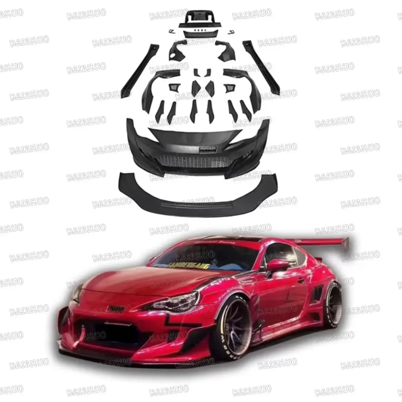 For GT86 BRZ 2012-2019 Upgrade Rocket Bunny Style V3 Wide Body Kit Front Bumper Car Accessories