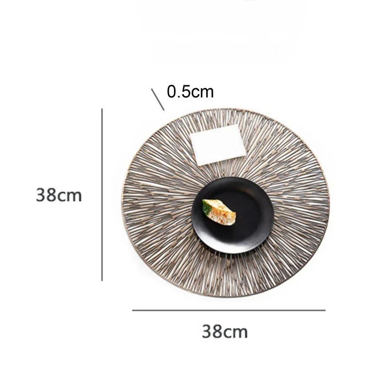 PVC Hollow Round Placemat Heat Insulation Table Mat Non-slid Plate Cup Pot Pad Kitchen Accessories Decoration Home Pad Coaster 5