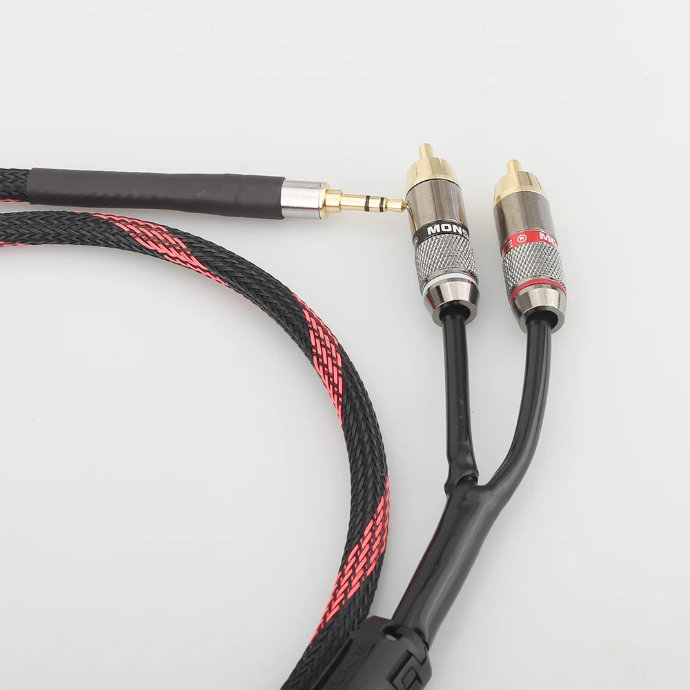 A53 3.5mm to 2RCA Audio Auxiliary Adapter Stereo 3.5 mm Splitter Cable AUX RCA Y Cord for Smartphone Speakers Tablet