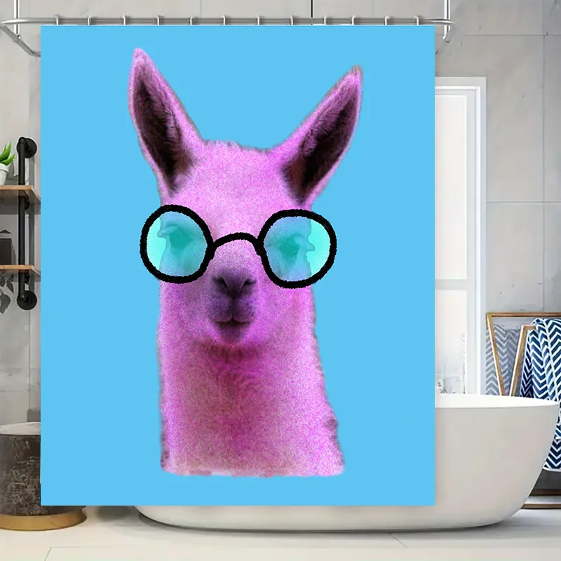 

Очаровательная детская занавеска для душа с крутым фиолетовым кенгуру в очках в стиле ретро, идеальный подарок для домашнего декора для детской летучей мыши