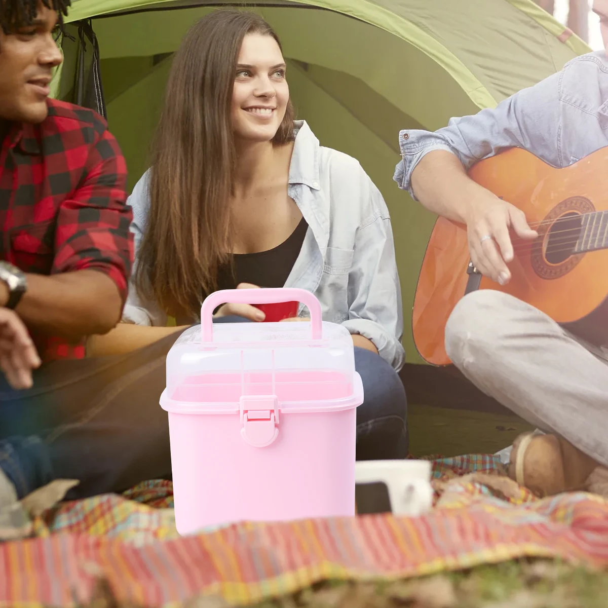 1 قطعة حافظة طب الطوارئ البلاستيك المحمولة المنظم مشبك واسع حريزعلى الأطفال سعة كبيرة تخزين الطوارئ