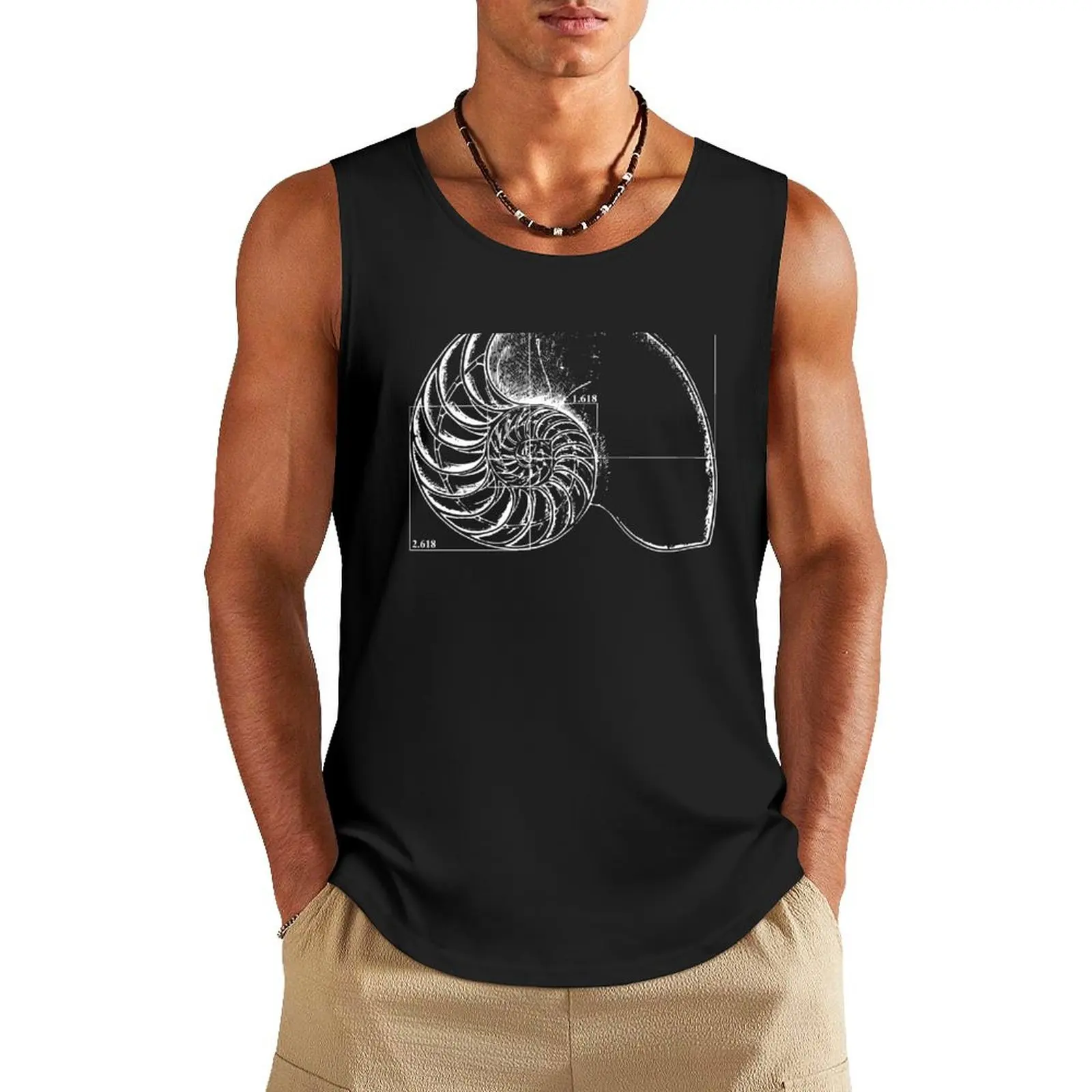 Fibonacci on a nautilus shell Tank Top clothing men man sexy?costume Male clothes Men's t shirt