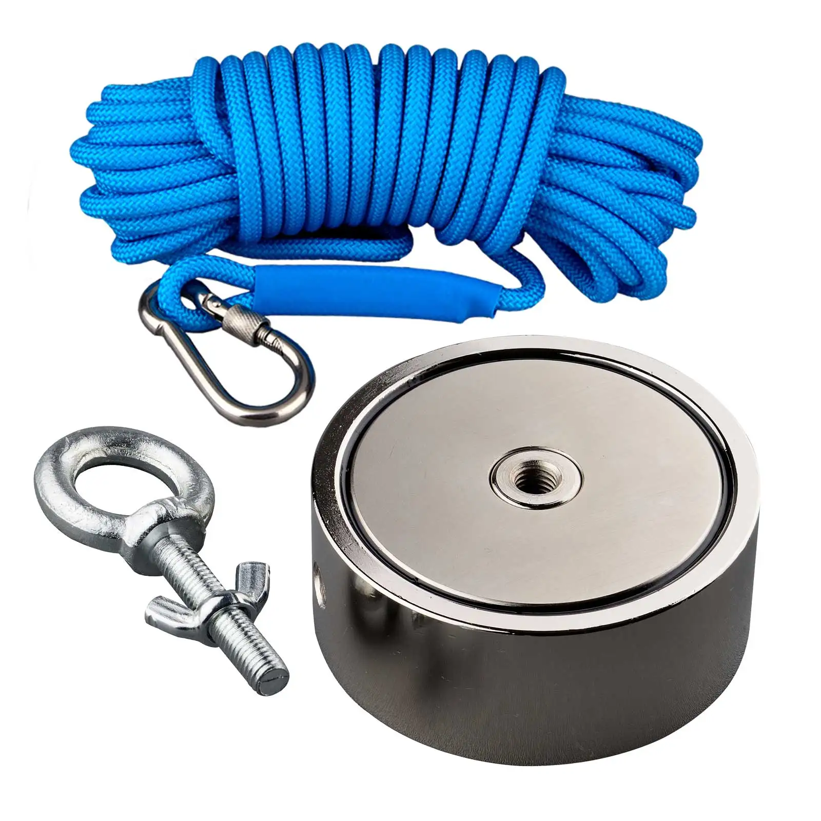 300KG Two sided Super induction Strong Neodymium N52 Fishing Magnet Recovery Material Durable Rope