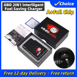 obdiicats Upgraded HK-V3FC OBD 2IN1 Intelligent Save Fuel Chip Tuning Box Increase Power Fast Charger For Benzine&Diesel Cars
