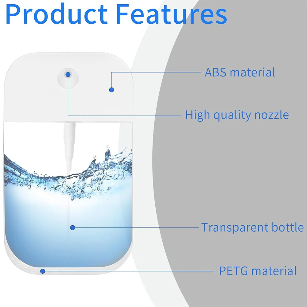 7 個のカードスタイルスプレーボトルキット - 漏れ防止詰め替え香水アトマイザー、ハンドサニタイザー、化粧品、トラベルサイズ 50ml/38ml