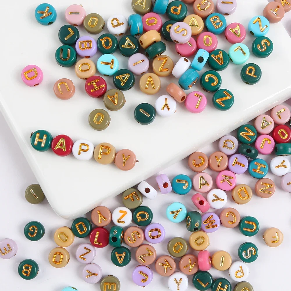 

100Pcs Multicolor Acrylic Mixed Letter Bead Alphabet Spacer Loose Beads for DIY Bracelet Jewelry Making Findings Accessories