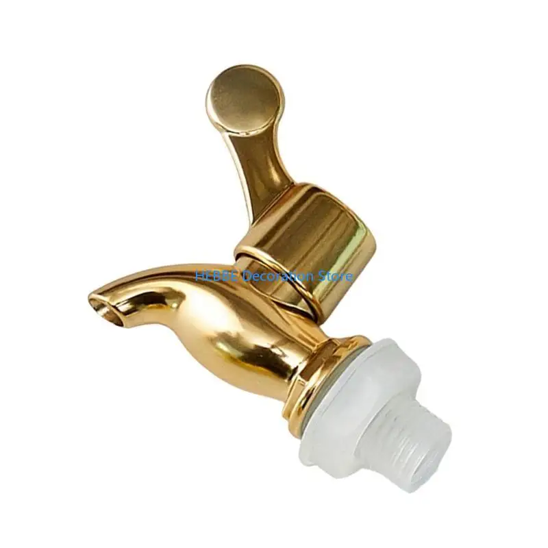B0KC Gold Finish Barrels Tap Simple Installation Wine Barrels Tap with Precisions Flows Suitable For Various Bag Type