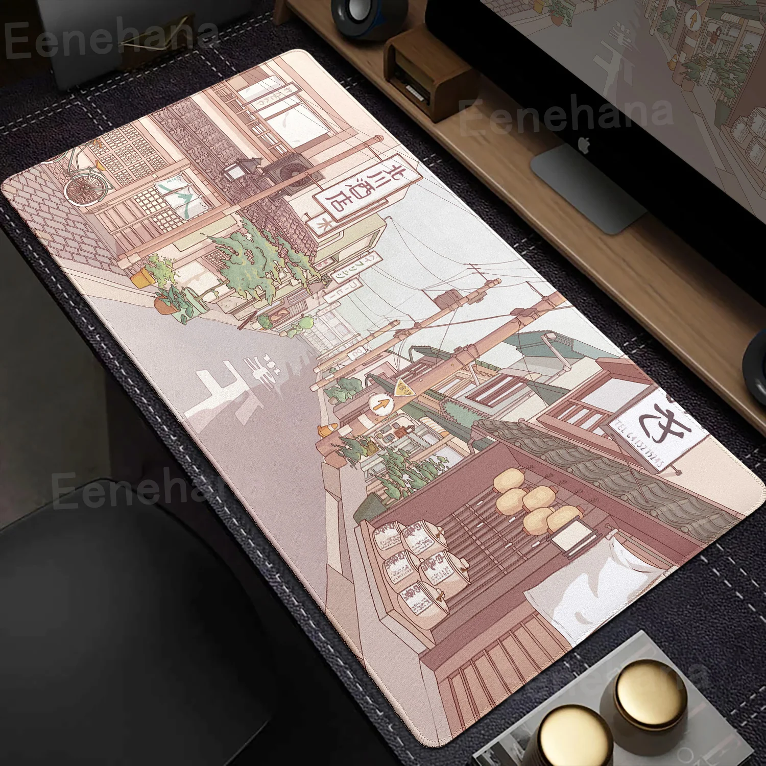 

Japan Pixel Street Mouse Pad Cute Rubber XXL Gaming Mousepad Non-slip Rubber Computer Desk Mat Anime Mouse Mats Large Deskpad