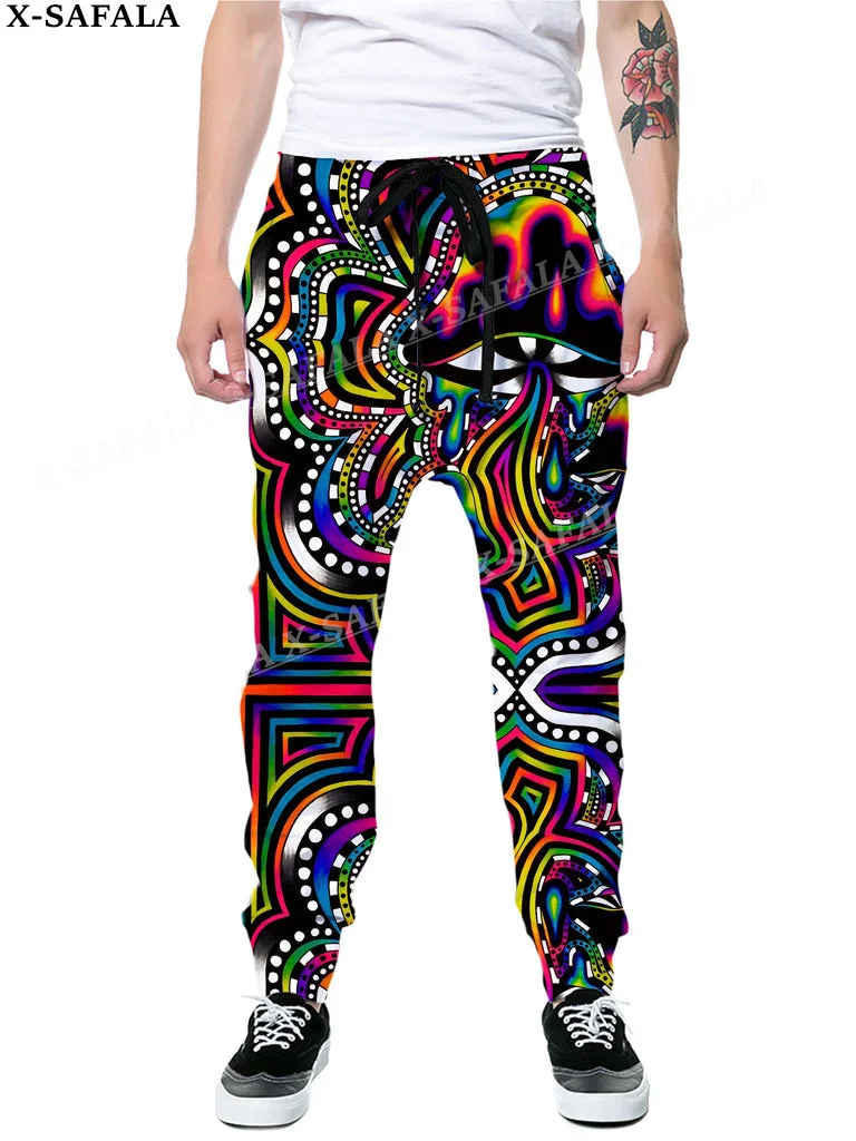 Hippie Psychedelic Colorful Trippy 3D Print Trousers Men Women Sweatpants Drawstring Long Joggers Spring Autumn Sports Pants-5