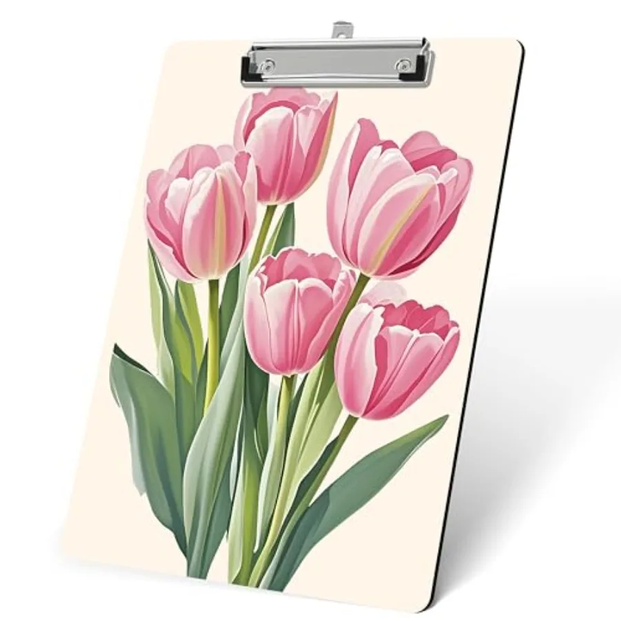 

Tulip Wooden Clipboard, Clip Board with Low Profile Metal Clip, 9 x 12.5 in Clipboard for Students, Teacher, Nurse, Women,,Home