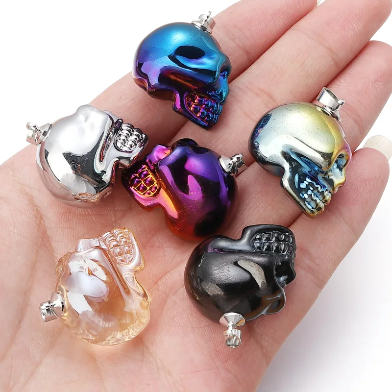 One Piece Punk Lampwork Skull Pendants Multicolour Skeleton Pendant Charms Necklace Statement For Men Male Jewelry Accessories