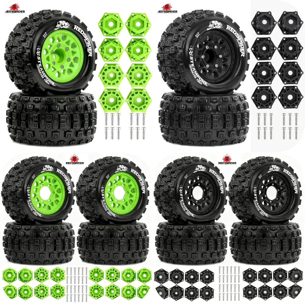 

Шины RS Red Spider с большой ножкой 1/10, Sheng Tang, Voltrax Stone Giant, гранитные шины TRAXXAS с большой ножкой R458