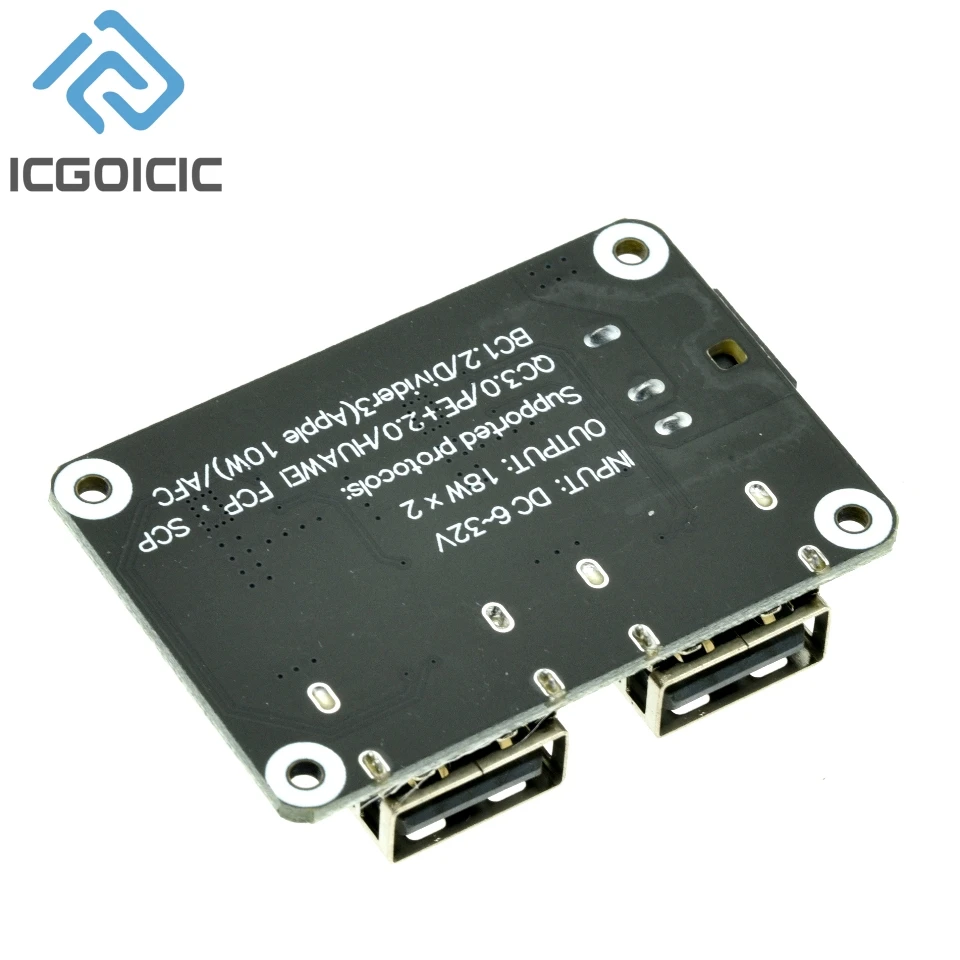 Dual USB Fast Charge Step-down Module 6-30V12V24V To QC3.0 HWFCP Car Phone Charging