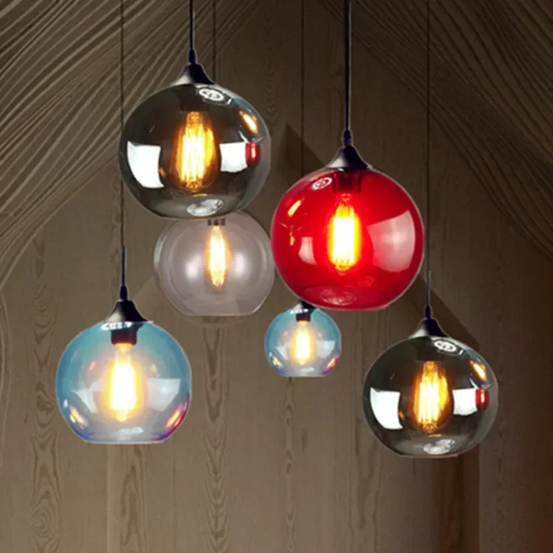 

personality Creative chandelier stained glass modern minimalist European retro industrial wind lighting postmodern