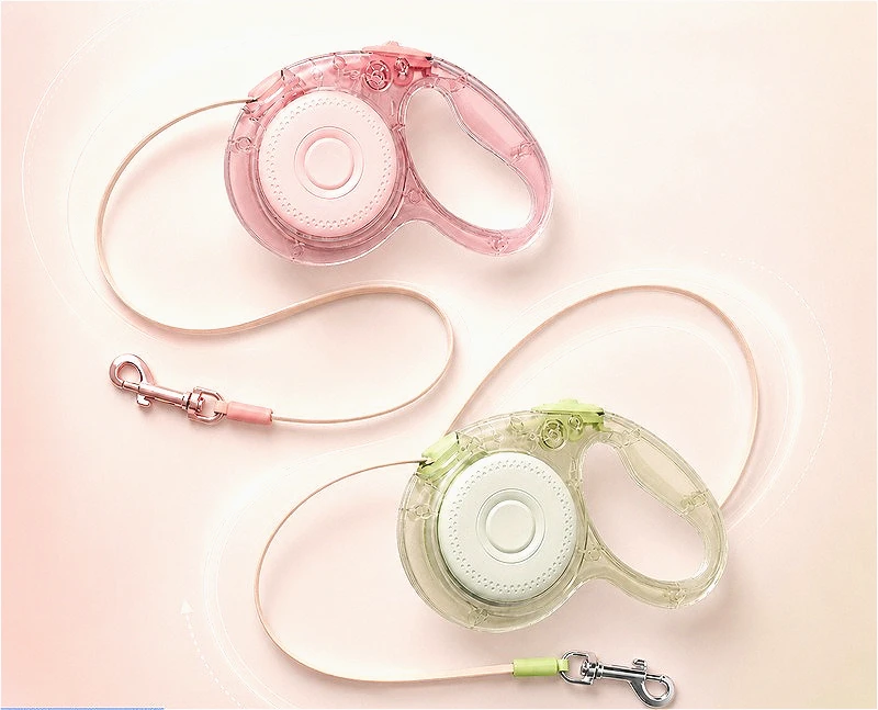 Retractable Dog Leash Transparent Frosted Shell Visible Inner Mechanism Automatic Retracting Anti-Burst Rope Duty Dog Walk
