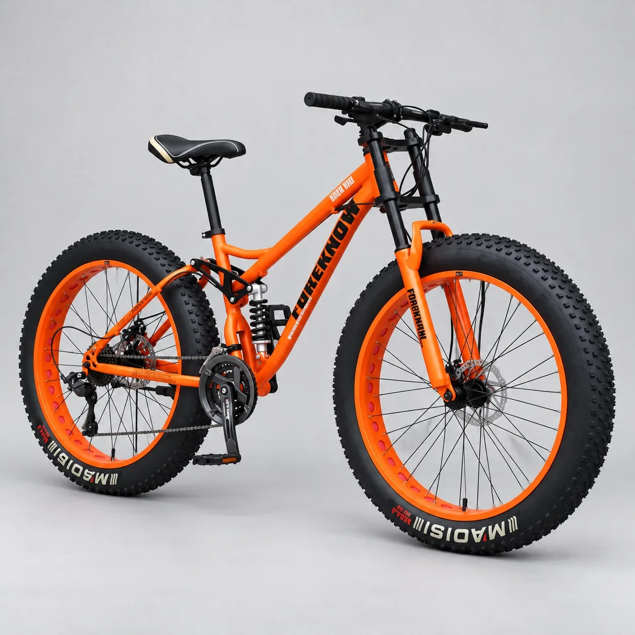 24 Inch Orange Spoked Wheel Mountain Bike Shock Absorption Adult Off-Road Bicycle