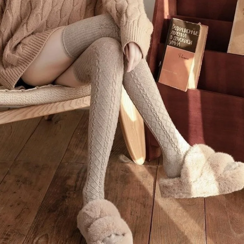 Knee Socks Autumn and Winter Warm Stockings Japanese Jk Calf Socks Twist Versatile High Tube Non-Slip Stockings