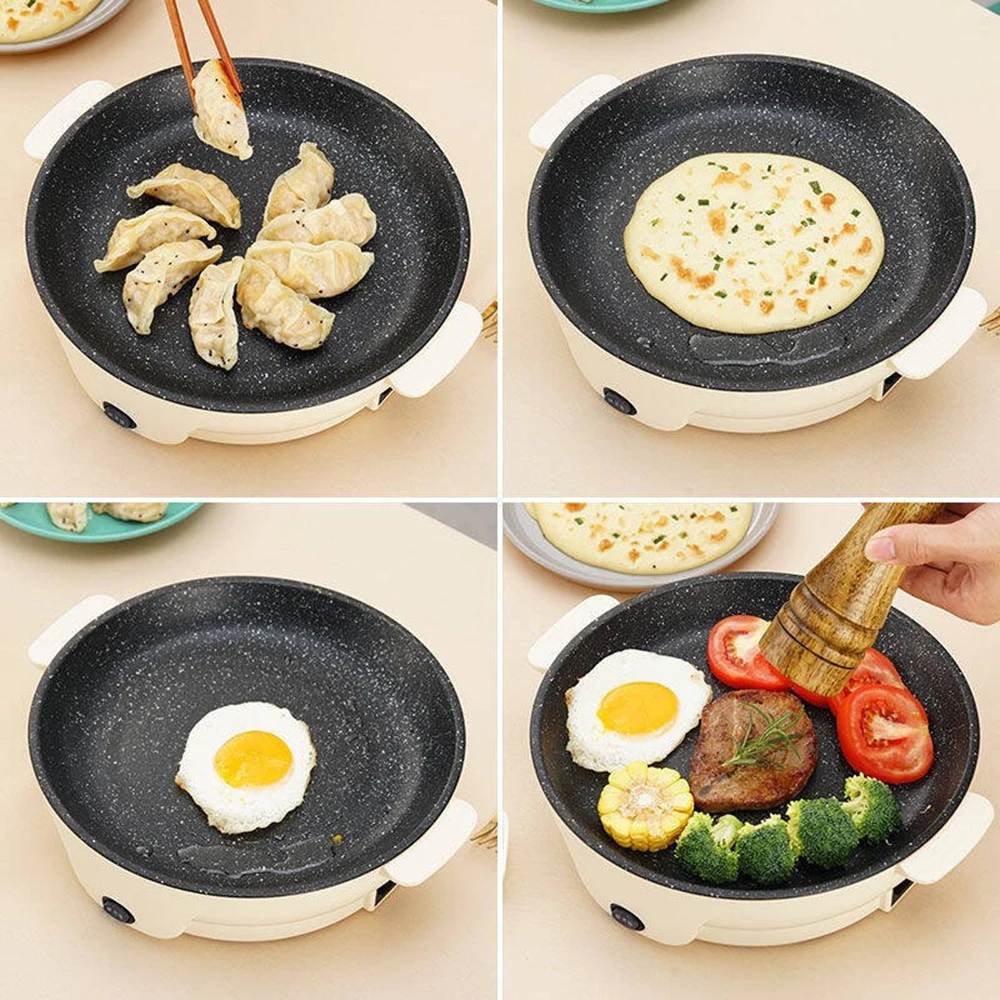 Portable Electric Cooker Frying Pan 2 Gear Multifunction Oven Non-Sticky Grill Baking Roast Pot Steak Barbecue for Home Kitchen