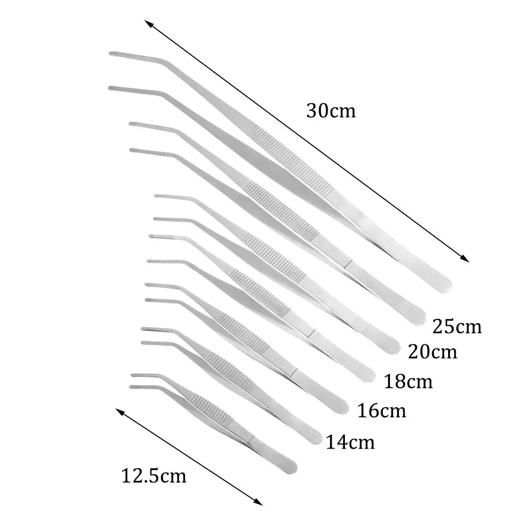 1pc New Stainless Steel Plating Food Tweezer BBQ Clip Barbecue Tongs Chef Serving Presentation High Quality Kitchen Tool