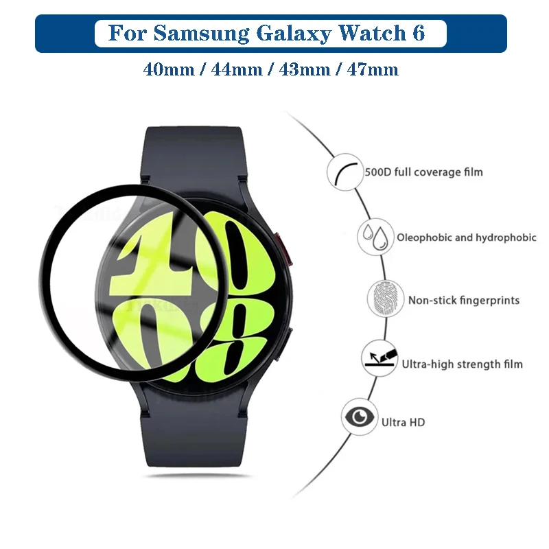 Protecteur d'écran pour Samsung Galaxy Watch 6, PMMA, couverture complète, Watch6 Classic, 40mm, 44mm, 43mm, 47mm