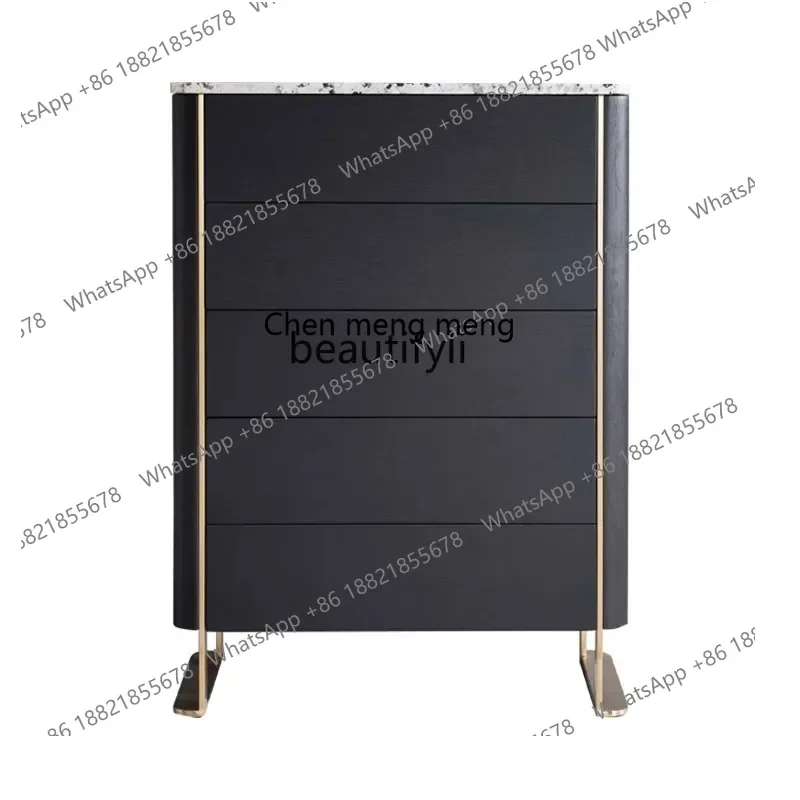 cc182Italian minimalist marble living room chest of drawers modern light luxury chest of drawers bedroom bedside storage cabinet