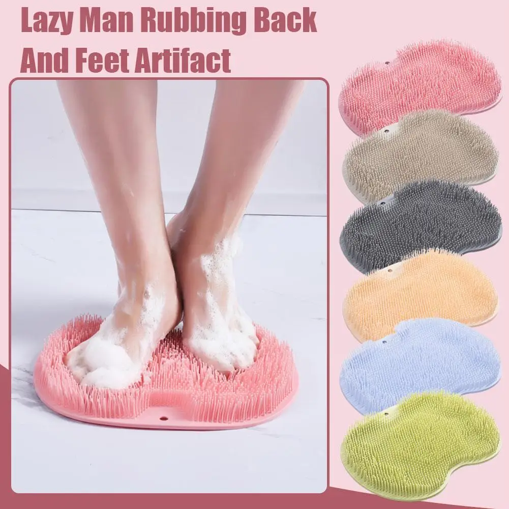 Sdotter 1pc Foot Wash Brush Rub Back Sucker Brush Bathroom Pad Foot Wash Pad Foot Tool Massage Pad Bath Massage Shower Non-slip