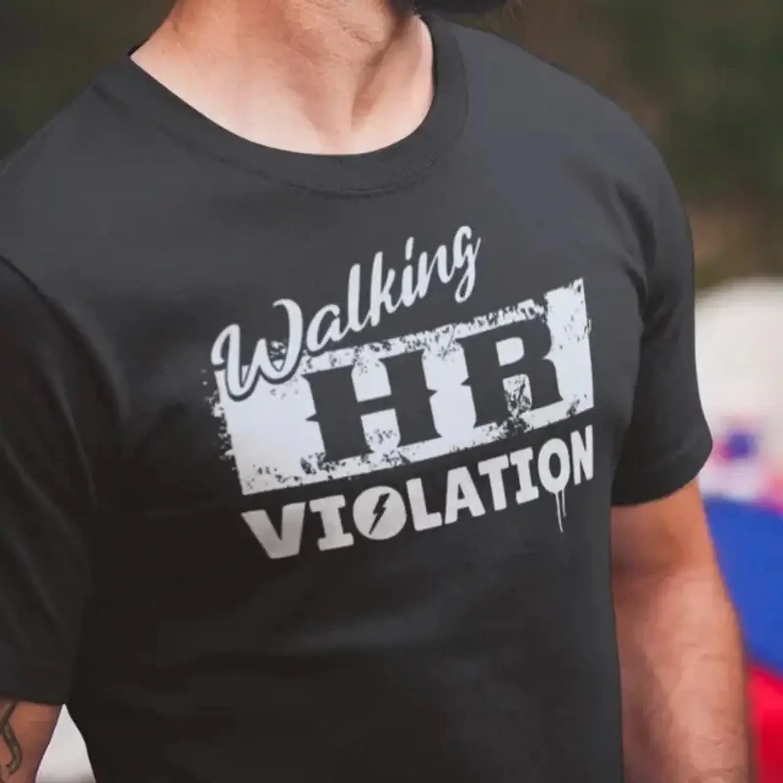 Funny unisex T shirt Human Resources Walking HR Injury Office Employee vintage Washed designer clothes Versatile fashion homme