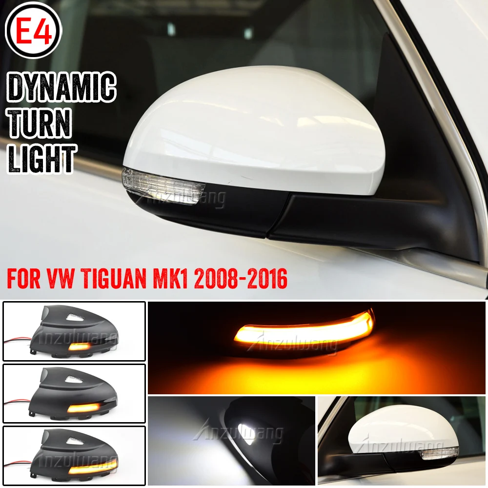 2pcs LED Dynamic Turn Signal Light For VW Tiguan MK1 5n Sharan 7n Side Rearview Mirror Blinker Sequential Indicator