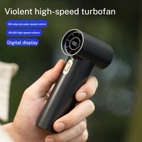 Handheld Portable Fan Turbo Boost High Speed Handheld Fan Roller 100-speed Stepless Speed Adjustment 80,000 Rpm High Wind Fan
