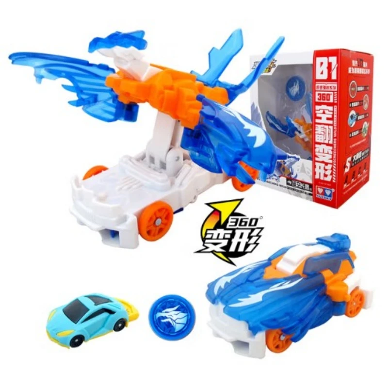 Screechers Wild Violence Transformation Anime Action Figure Robot Burst Deformation Car Beast 360° Flip Capture Chip Kids Toys