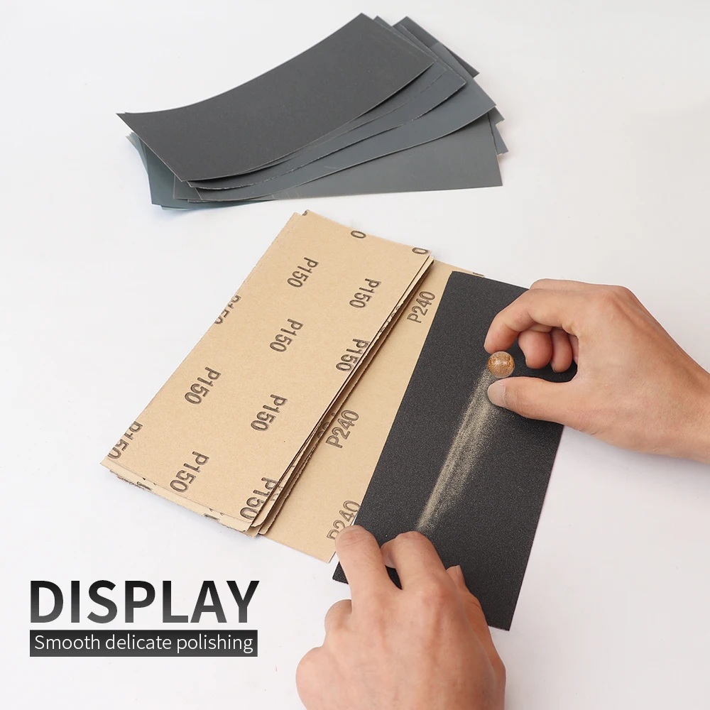 Onnfang 8pcs/packs Water Dry Sandpaper 9x3.6inches Grit Waterproof Sandpaper Metal Wood Polishing Sanding Paper Abrasive Tools