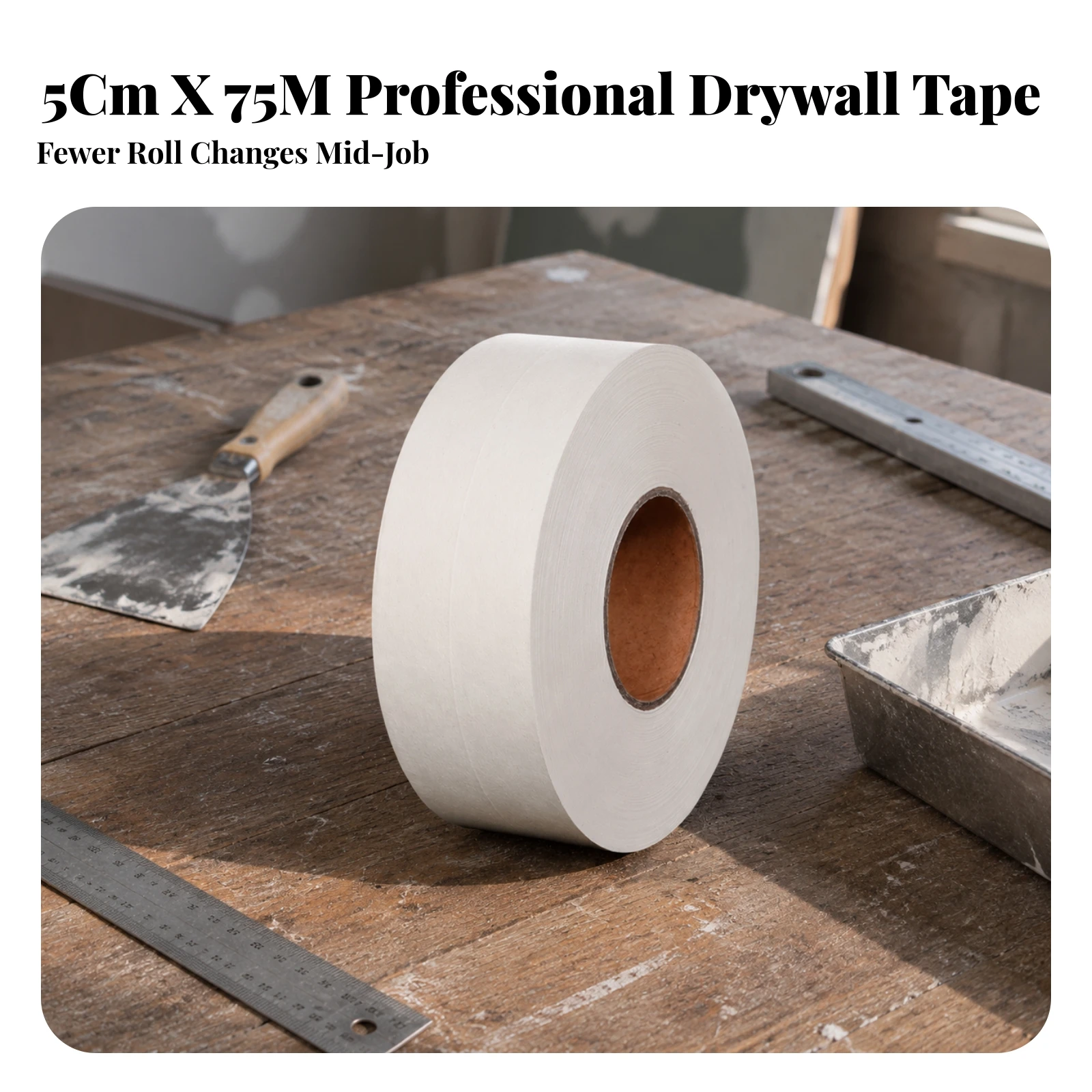 Drywall Joint Tape Perforated Paper Joint Tape Ultra-Thin Smooth for DIYers, Wall Patching, Home Renovation