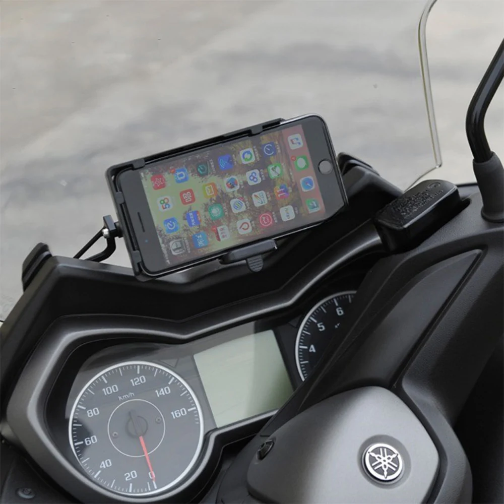 Suporte dianteiro do suporte do telefone da motocicleta, placa de navegação GPS, suporte do smartphone, Yamaha XMAX 300, XMAX300, X MAX 300