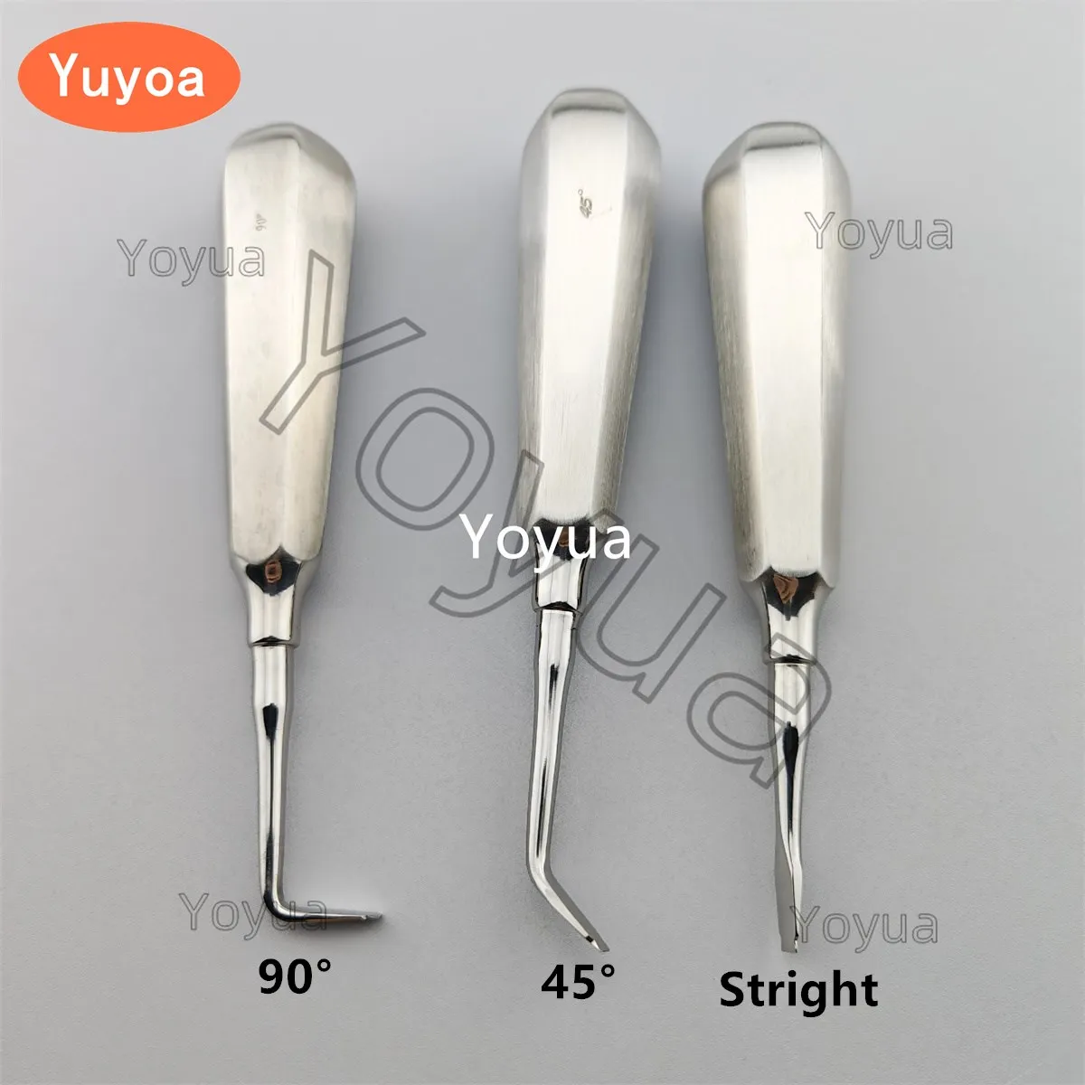 3Pcs Stainless Steel Dental Broken Crown Tools Luxating Lift Elevator Stright Curved Tooth Extraction Tool Dentistry Instruments